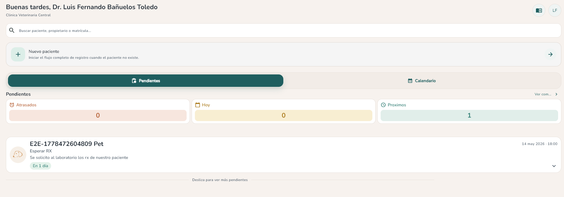 Dashboard principal de FollowPec